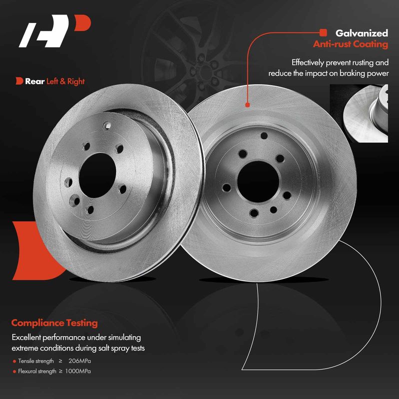 Rear Disc Brake Rotors for Land Rover LR3 2005-2009 LR4 Range Rover Sport