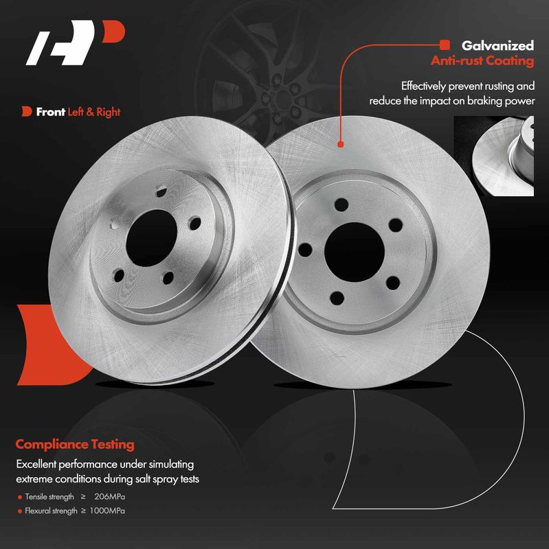 Front Disc Brake Rotors for Chrysler PT Cruiser 2001-2010 L4 2.4L