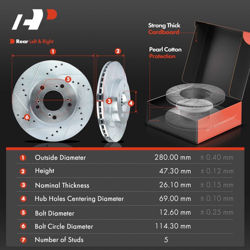 Front & Rear Drilled Rotors & Ceramic Brake Pads for Acura Integra Type R