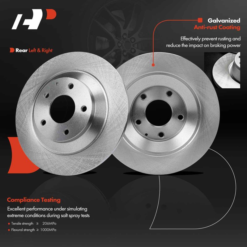 Rear Disc Brake Rotors for Mazda CX-5 2013-2021 CX-30 L4 2.0L