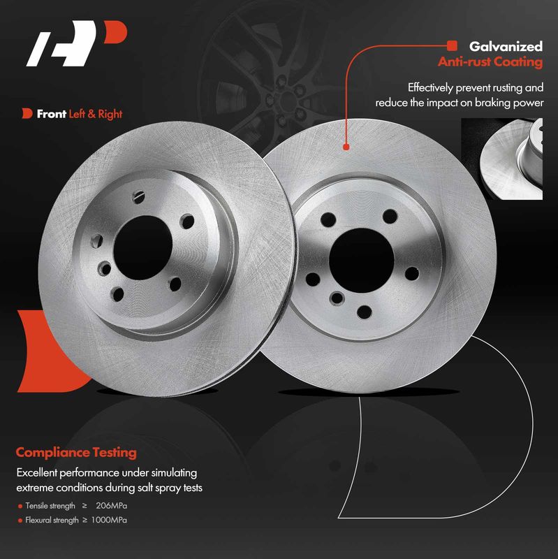 Front Disc Brake Rotors for BMW X3 E83 2004-2010 L6 3.0L