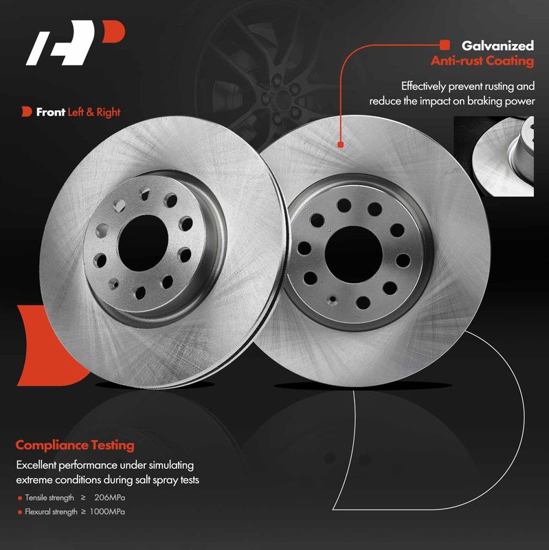 Front Disc Brake Rotors for Volkswagen Jetta 2005-2018 Passat Beetle Audi A3