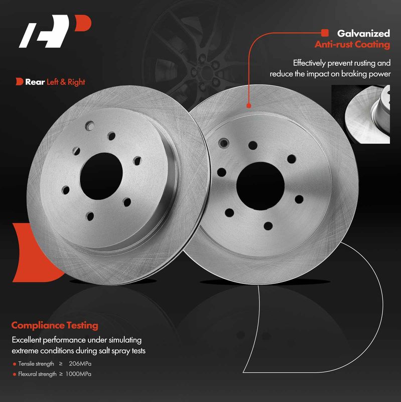 Rear Disc Brake Rotors for Nissan Armada 2017-2021 INFINITI QX56 QX80