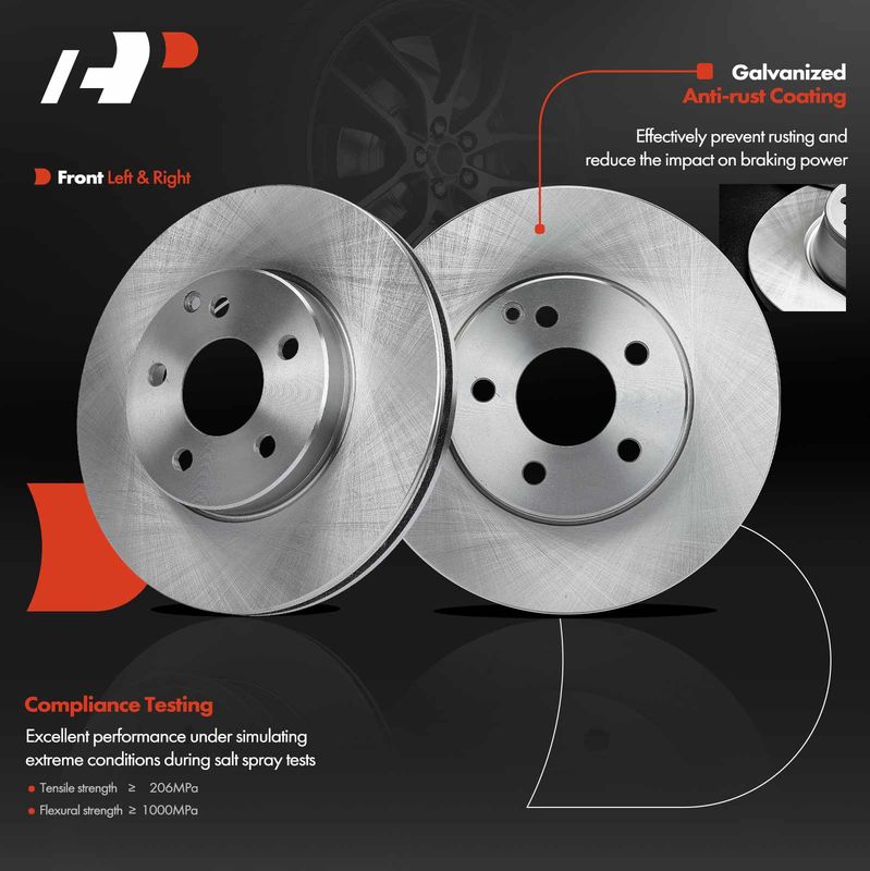 Front Disc Brake Rotors for Mercedes-Benz E320 2003-2009 E350 E500