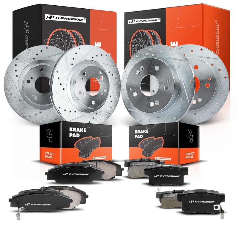 Front & Rear Drilled Rotors & Ceramic Brake Pads for Acura RSX 2002-2006 Type-S