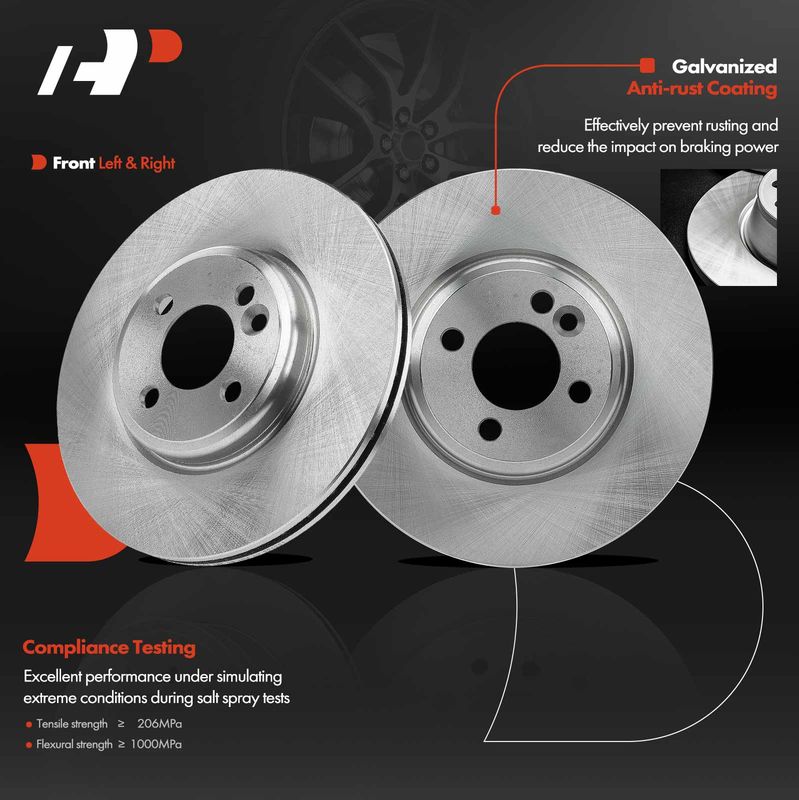 Front Disc Brake Rotors for Mini Cooper 2007-2015 L4 1.6L