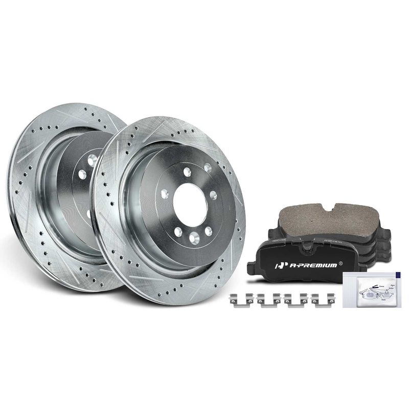 Rear Drilled Rotors & Ceramic Brake Pads for Land Rover Range Rover Sport
