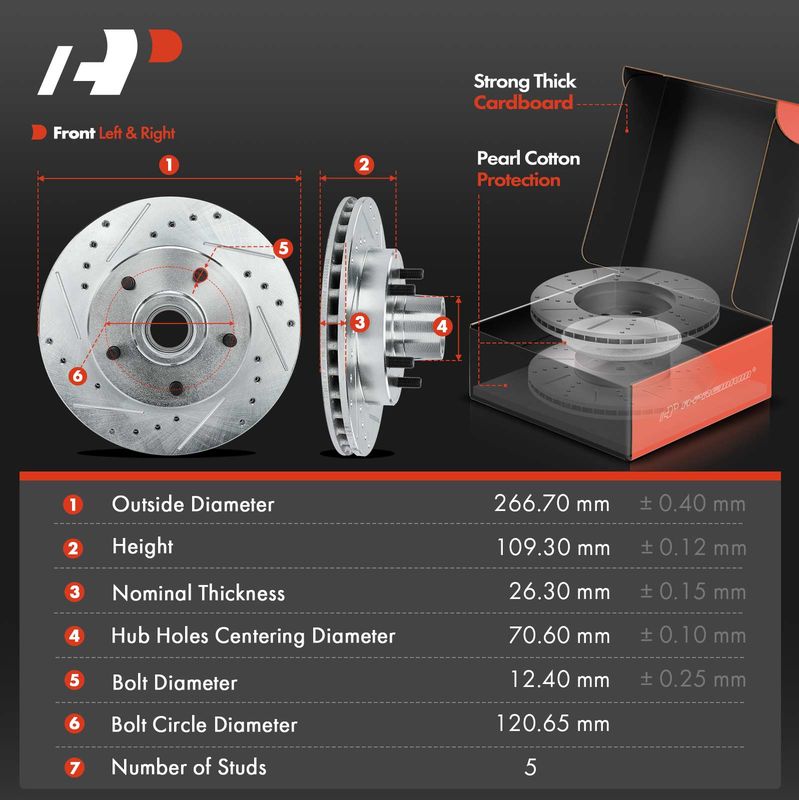 Front Drilled Rotors & Ceramic Brake Pads for Chevrolet S10 Malibu Camaro GMC