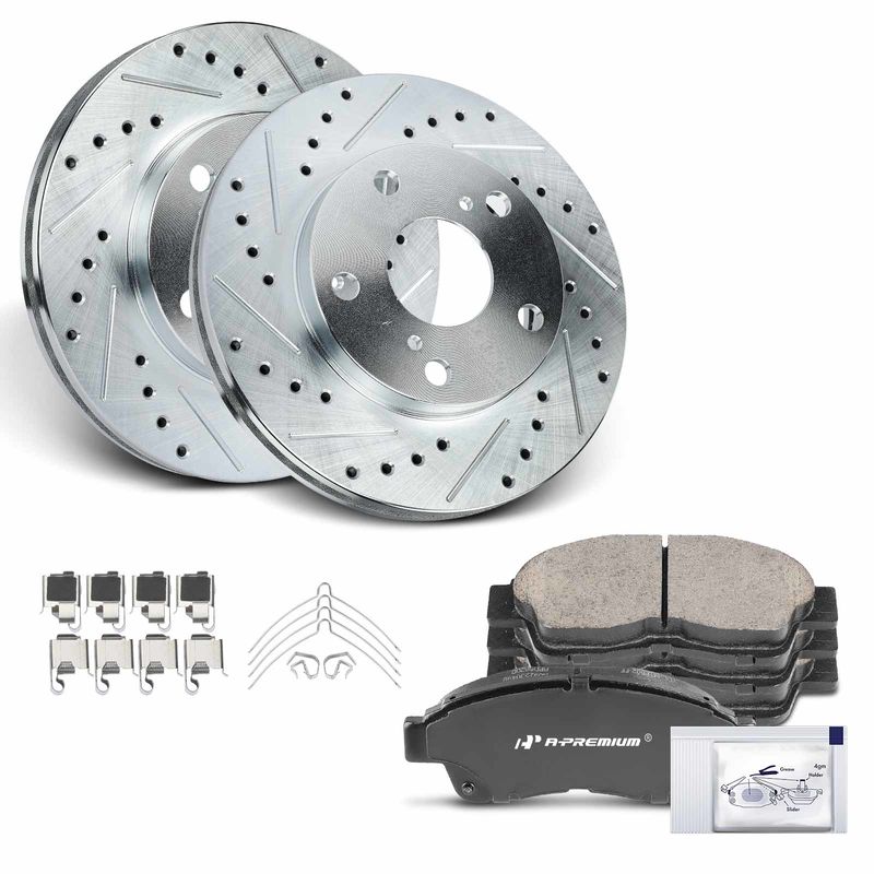 Front Drilled Rotors & Ceramic Brake Pads for Toyota Camry 1992-2001 L4 2.2L