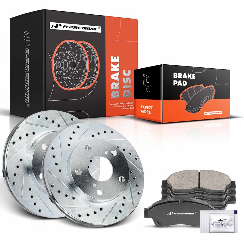 Front Drilled Rotors & Ceramic Brake Pads for Toyota Camry 1992-2001 L4 2.2L