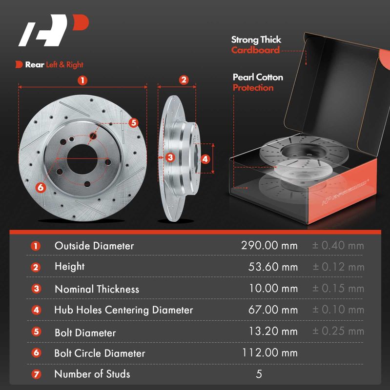 Front & Rear Drilled Rotors & Ceramic Brake Pads for Mercedes-Benz E430 E320