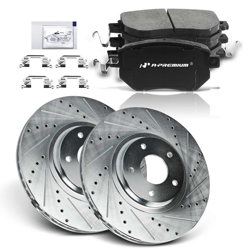 Front Drilled Rotors & Ceramic Brake Pads for Nissan Altima Murano INFINITI FX35