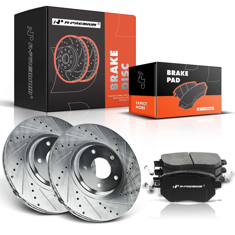 Front Drilled Rotors & Ceramic Brake Pads for Nissan Altima Murano INFINITI FX35