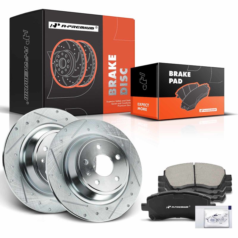 Front Drilled Rotors & Ceramic Brake Pads for Subaru Impreza Legacy Saab 9-2X