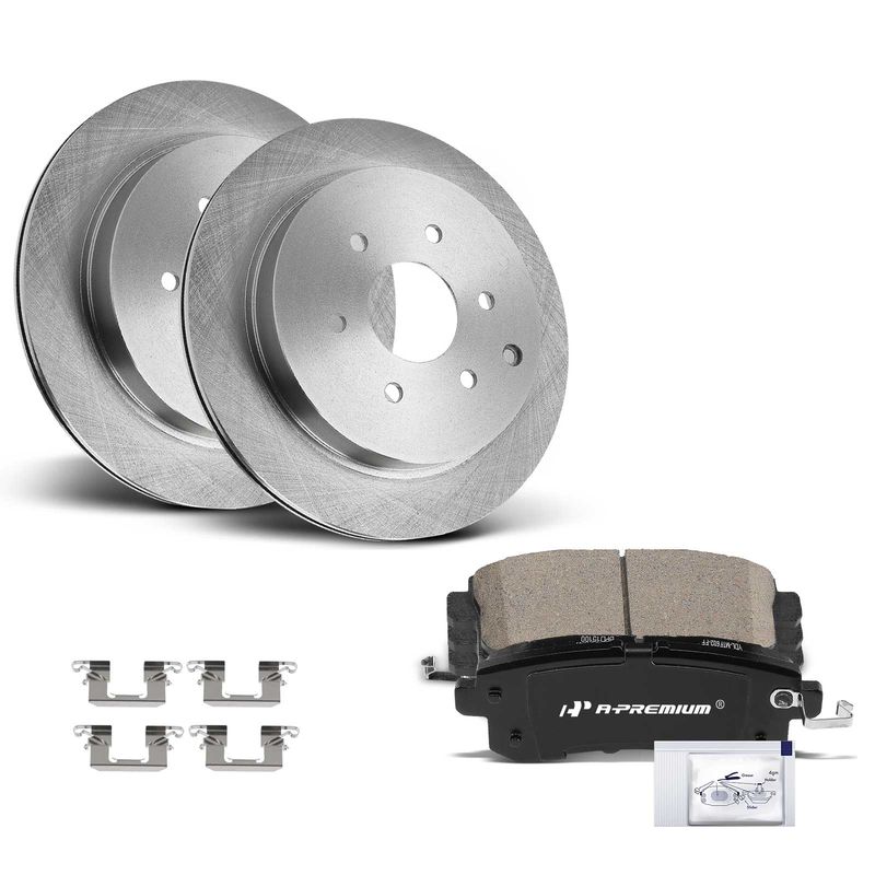 Rear Disc Brake Rotors & Ceramic Brake Pads for INFINITI QX56 QX80 Nissan Armada