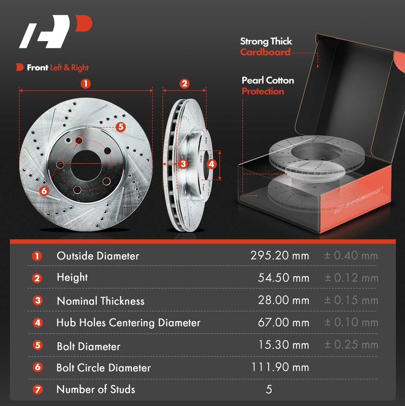Front & Rear Drilled Rotors & Ceramic Brake Pads for Mercedes-Benz W211 E320