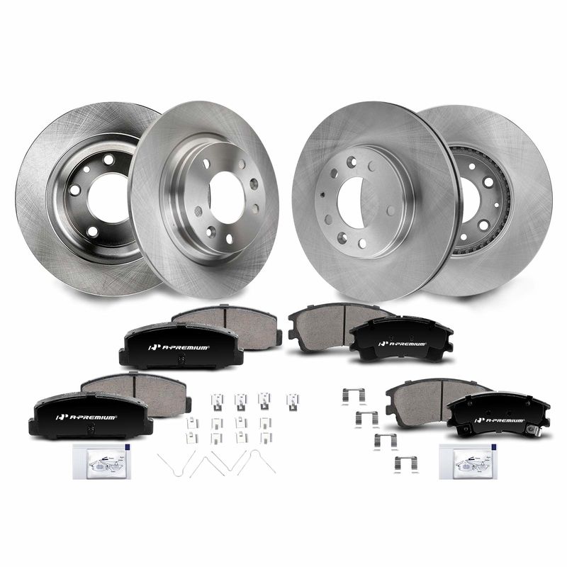 Front & Rear Disc Brake Rotors & Ceramic Brake Pads for Mazda 6 2003-2005