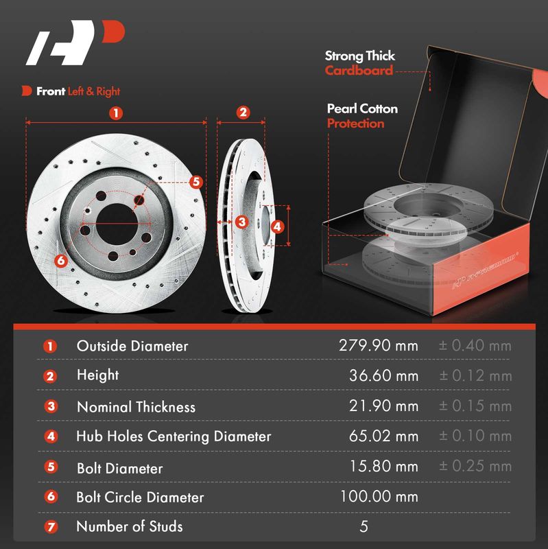 Front & Rear Drilled Rotors & Ceramic Brake Pads for VW Golf Jetta Beetle