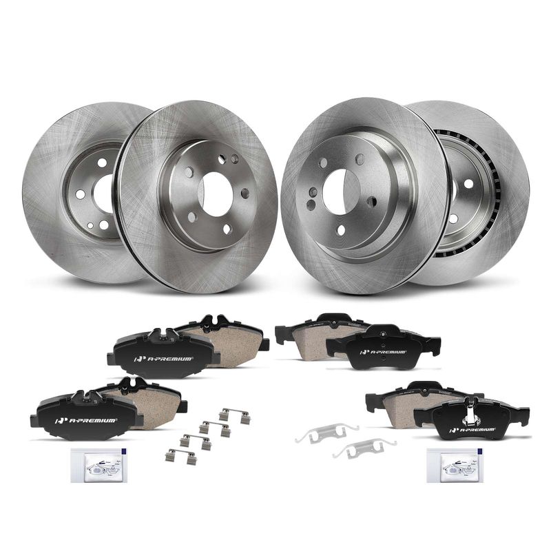 Front & Rear Disc Brake Rotors & Ceramic Brake Pads for BMW X3 E83 2004-2010 3.0L