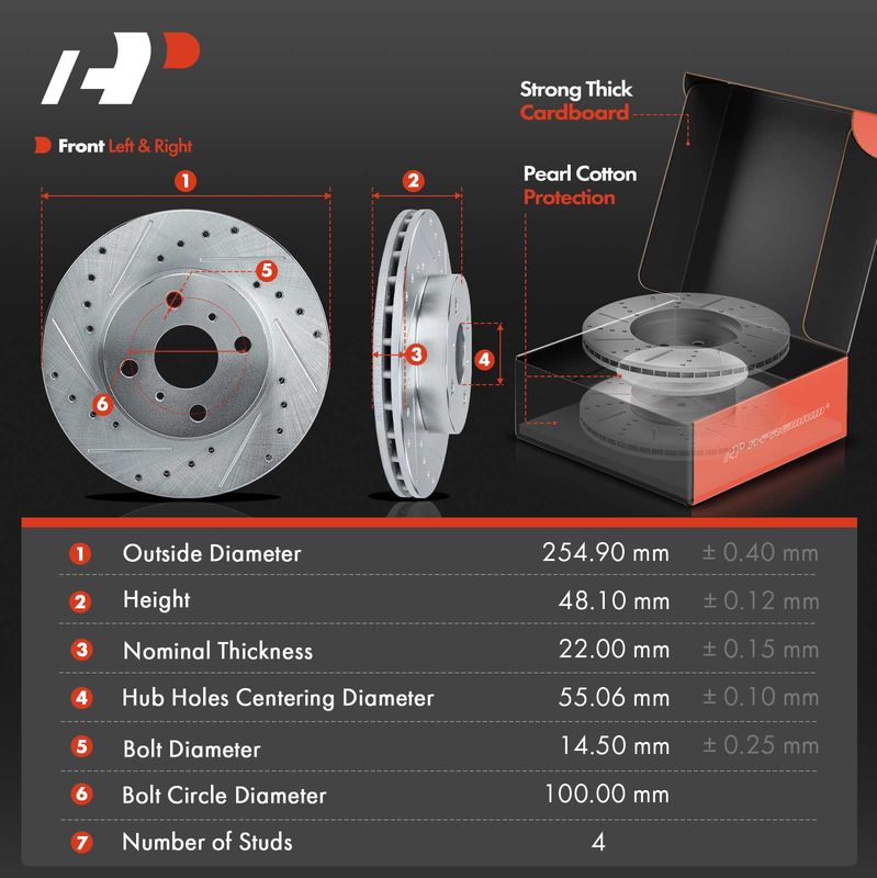 Front Drilled Rotors & Ceramic Brake Pads for Toyota Corolla 1993-1997 Geo Prizm