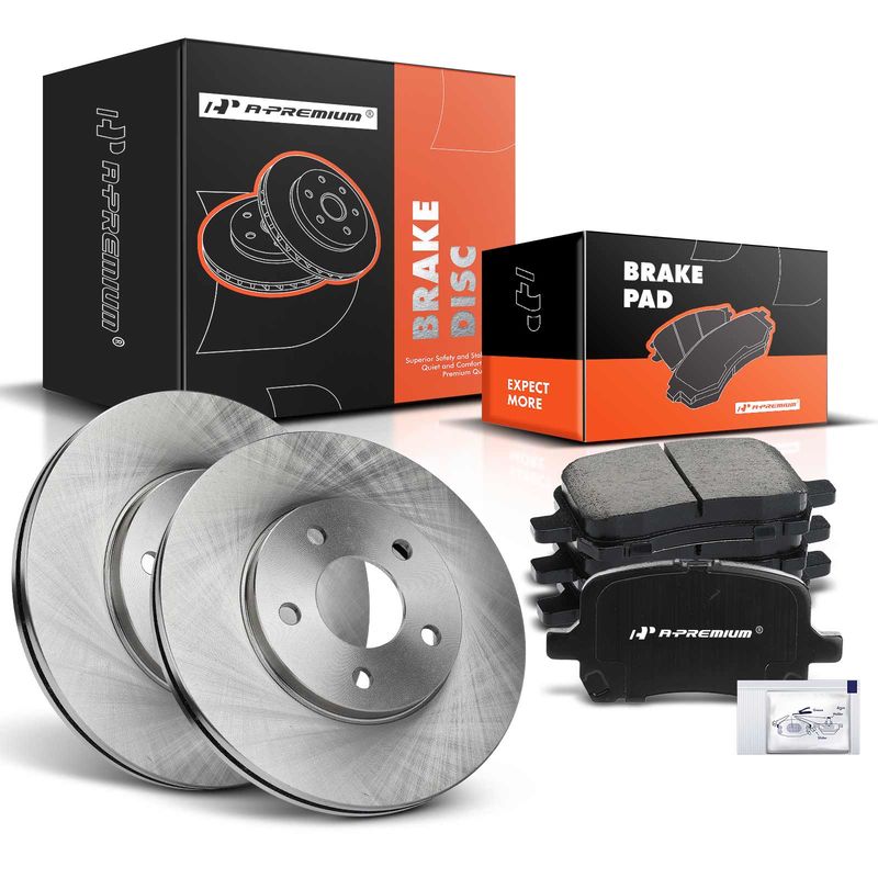 Front Disc Brake Rotors & Ceramic Brake Pads for Chevy Malibu 2004-2008 Pontiac