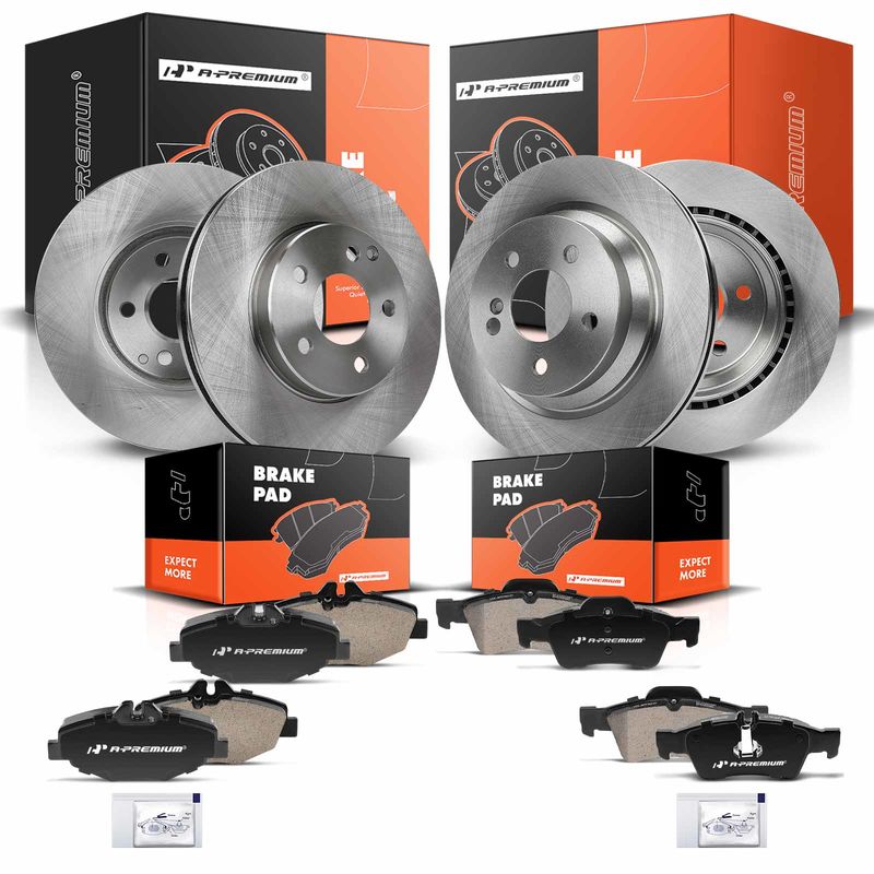 Front & Rear Disc Brake Rotors & Ceramic Brake Pads for BMW X3 E83 2004-2010 3.0L