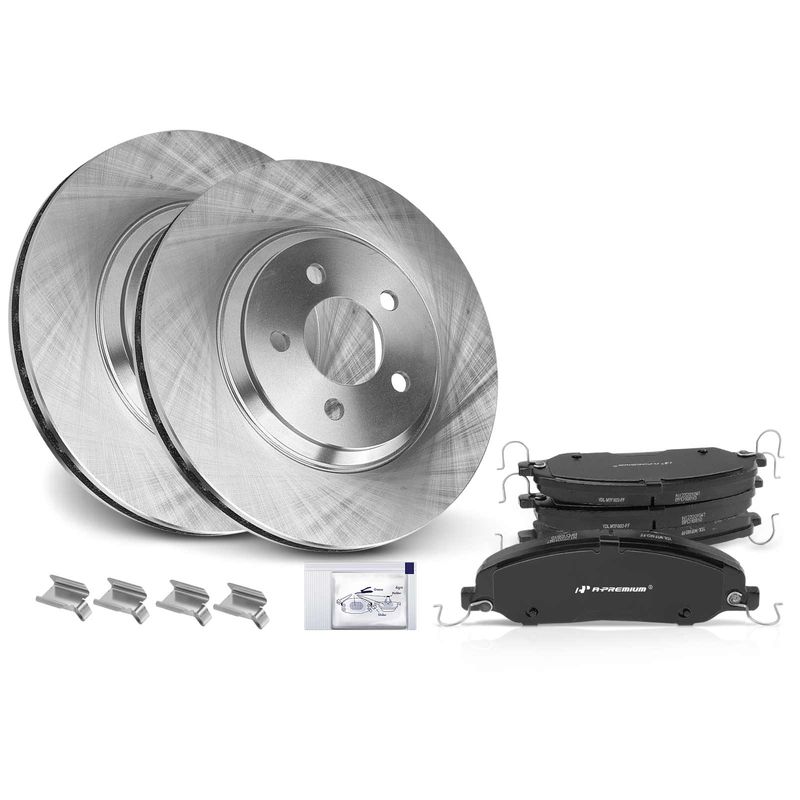 Front Disc Brake Rotors & Ceramic Brake Pads for Ford Mustang 2005-2011