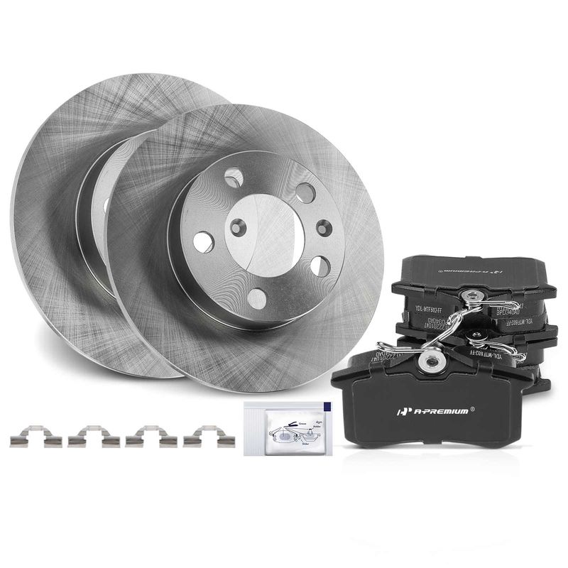 Rear Disc Brake Rotors & Ceramic Brake Pads for Audi TT 2000-2004 VW Golf Jetta