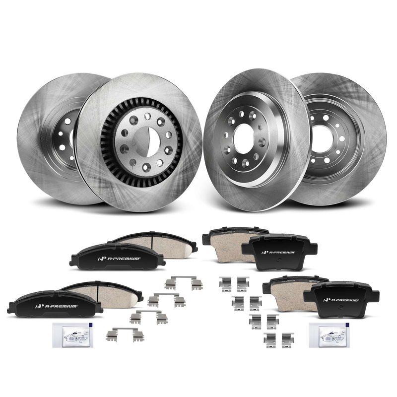 Front & Rear Disc Brake Rotors & Ceramic Brake Pads for Ford Taurus Mercury
