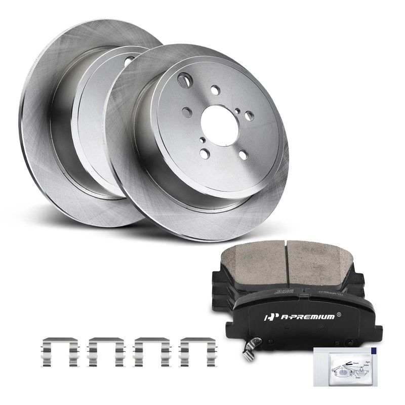 Front Disc Brake Rotors & Ceramic Brake Pads for Kia Optima 2011-2015 2.0L