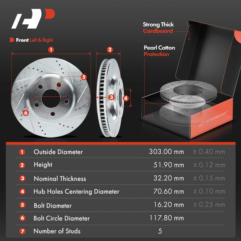 Front Drilled Rotors & Ceramic Brake Pads for Chevrolet Impala Monte Carlo Buick