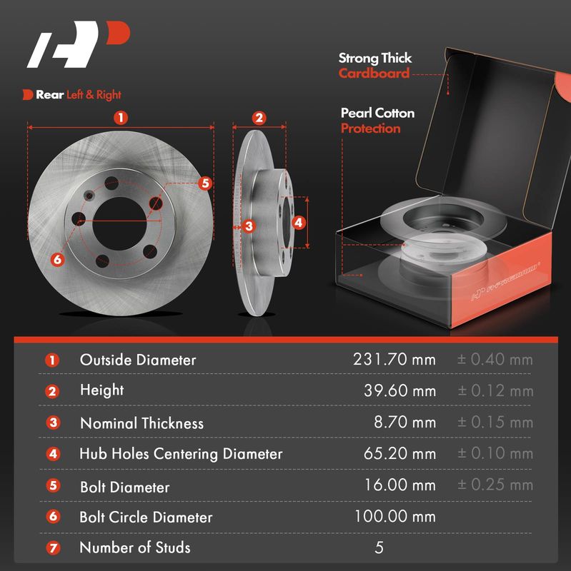 Front & Rear Disc Brake Rotors & Ceramic Brake Pads for Volkswagen Beetle Jetta