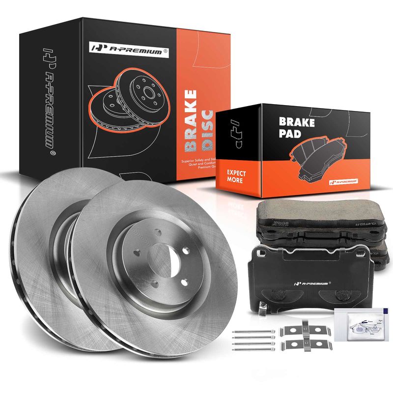 Front Disc Brake Rotors & Ceramic Brake Pads for Ford Mustang 2007-2014