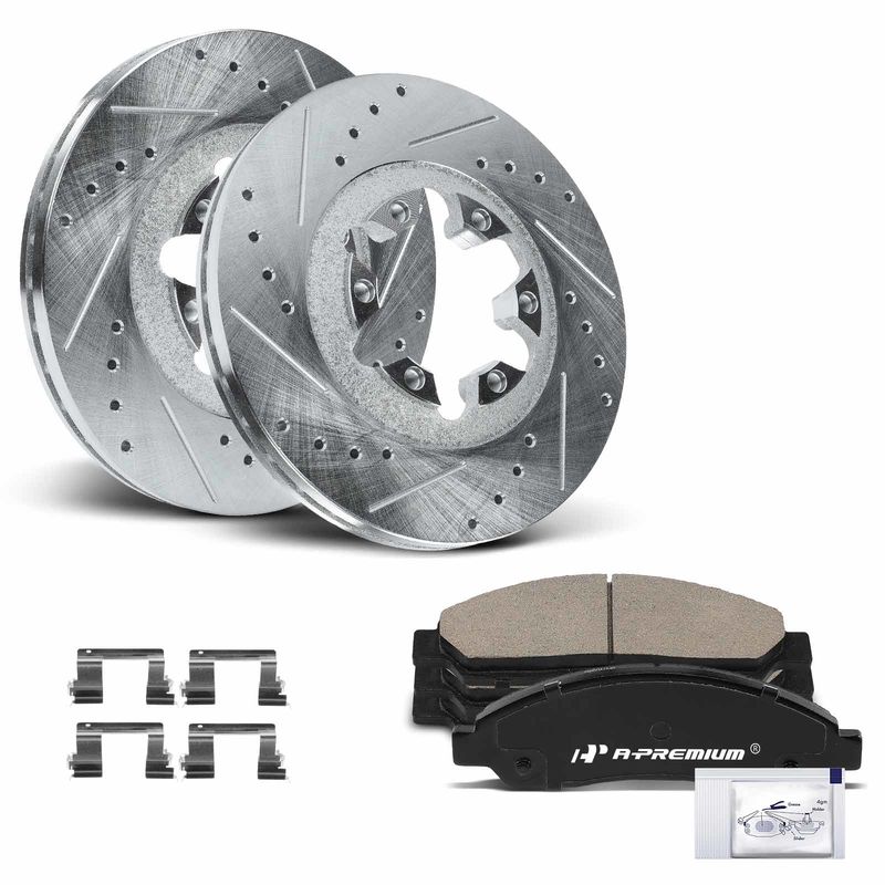 Front Drilled Rotors & Ceramic Brake Pads for Chevrolet Colorado GMC Canyon