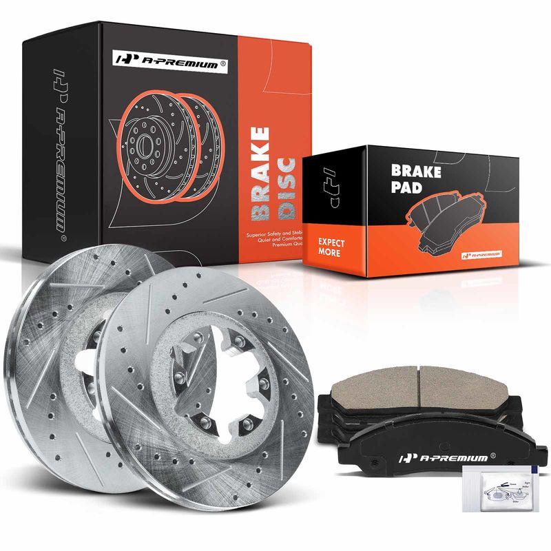 Front Drilled Rotors & Ceramic Brake Pads for Chevrolet Colorado GMC Canyon