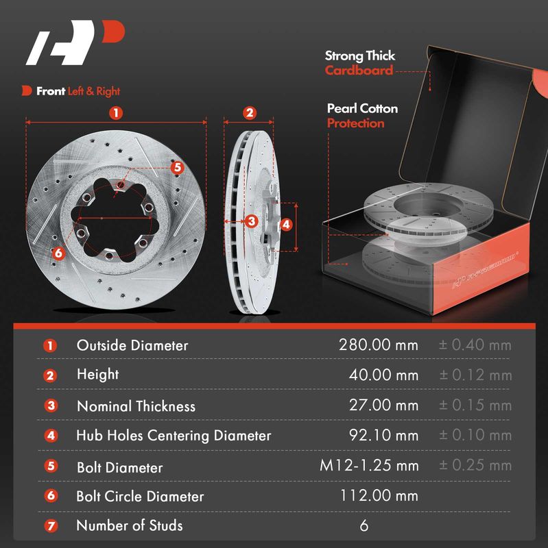 Front Drilled Rotors & Ceramic Brake Pads for Chevrolet Colorado GMC Canyon