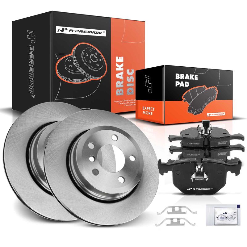 Rear Disc Brake Rotors & Ceramic Brake Pads for BMW X3 E83 F25 2004-2010 L6 3.0L