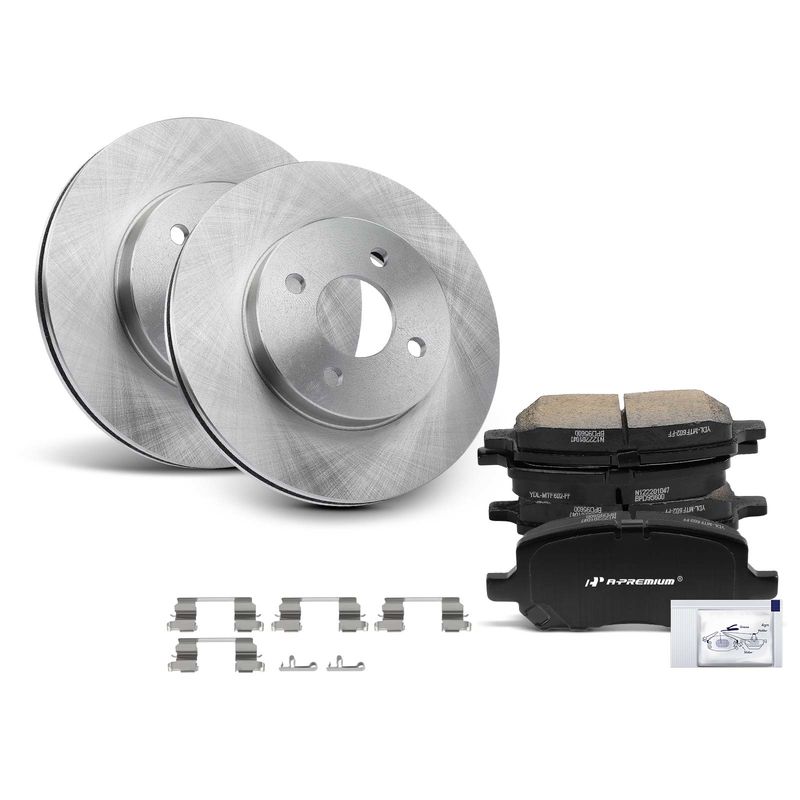 Front Disc Brake Rotors & Ceramic Brake Pads for Chevy Cobalt Pontiac G5 Saturn
