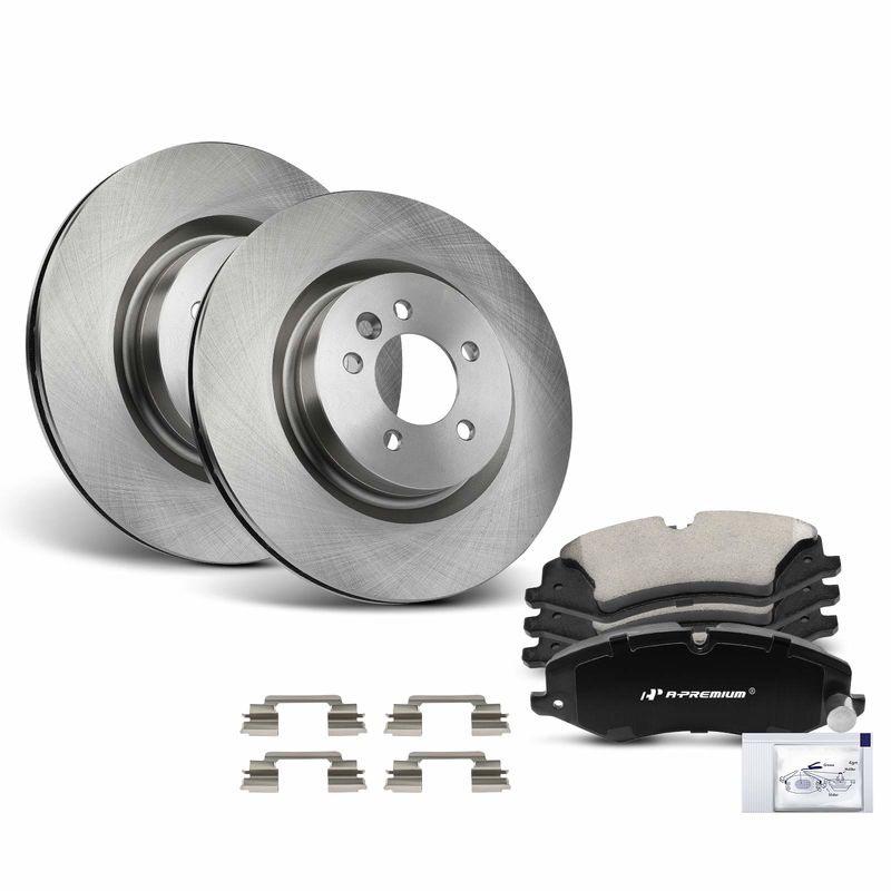 Front Disc Brake Rotors & Ceramic Brake Pads for Land Rover Range Rover Sport LR4