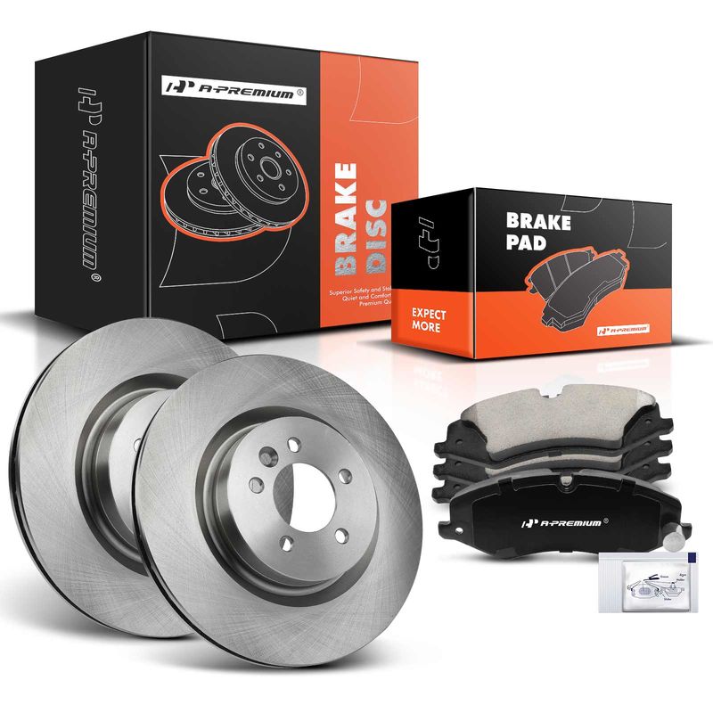 Front Disc Brake Rotors & Ceramic Brake Pads for Land Rover Range Rover Sport LR4