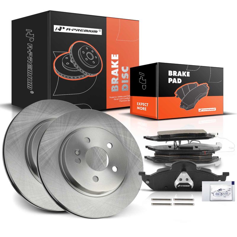 Front Disc Brake Rotors & Ceramic Brake Pads for Mercedes-Benz ML320 W163 ML350