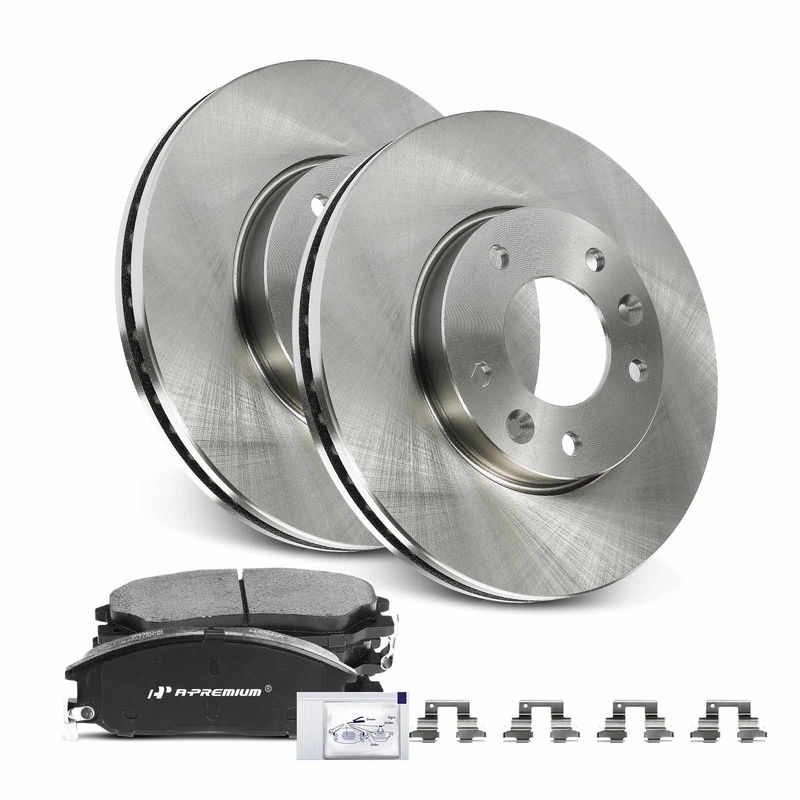 Front Disc Brake Rotors & Ceramic Brake Pads for Kia Sedona 2004-2005 V6 3.5L