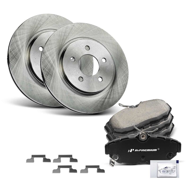 Rear Disc Brake Rotors & Ceramic Brake Pads for Ford Mustang 2010-2014