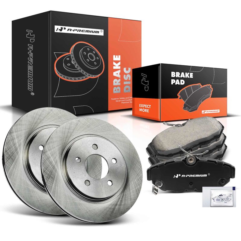 Rear Disc Brake Rotors & Ceramic Brake Pads for Ford Mustang 2010-2014