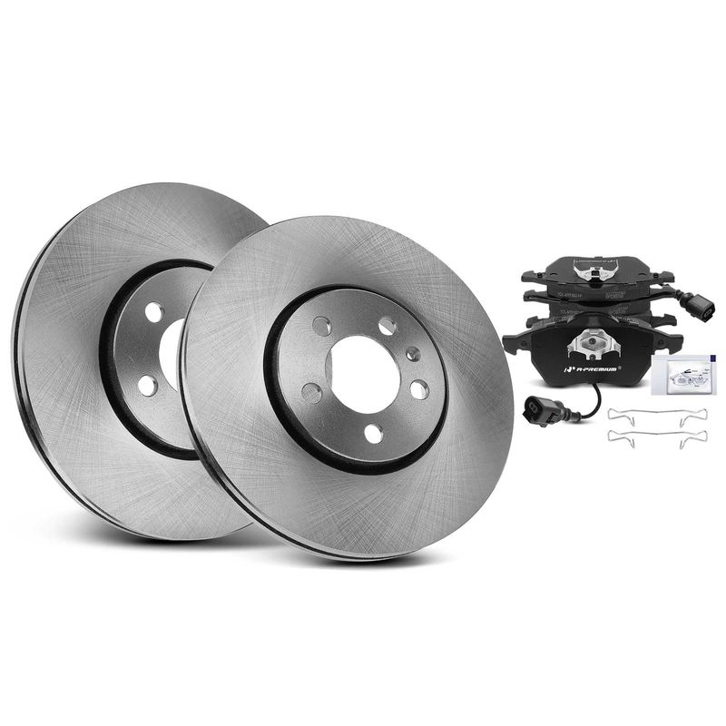 Front Disc Brake Rotors & Ceramic Brake Pads for VW Jetta 1999-2005 Golf Beetle
