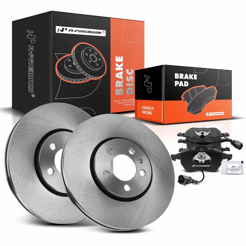 Front Disc Brake Rotors & Ceramic Brake Pads for VW Jetta 1999-2005 Golf Beetle