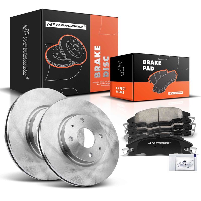 Front Disc Brake Rotors & Ceramic Brake Pads for Ford Focus 2008-2011