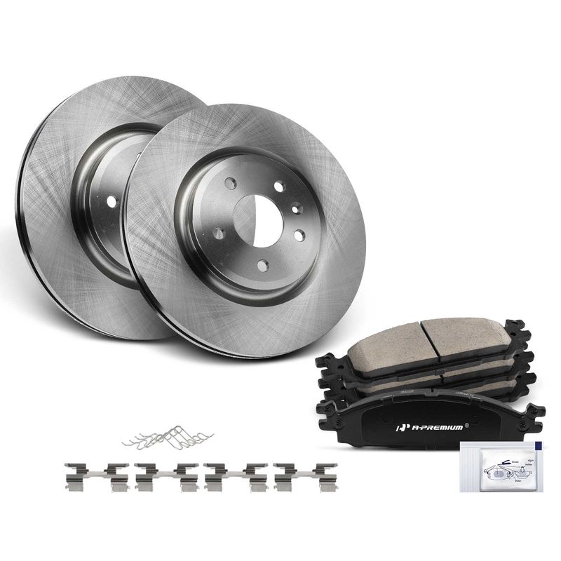 Front Disc Brake Rotors & Ceramic Brake Pads for Ford Explorer Lincoln MKS MKT