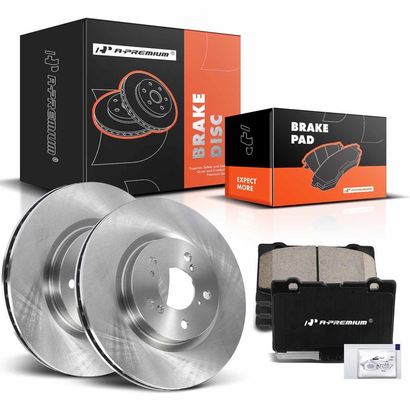 Front Disc Brake Rotors & Ceramic Brake Pads for Acura RL 2005-2012 V6 3.5L 3.7L