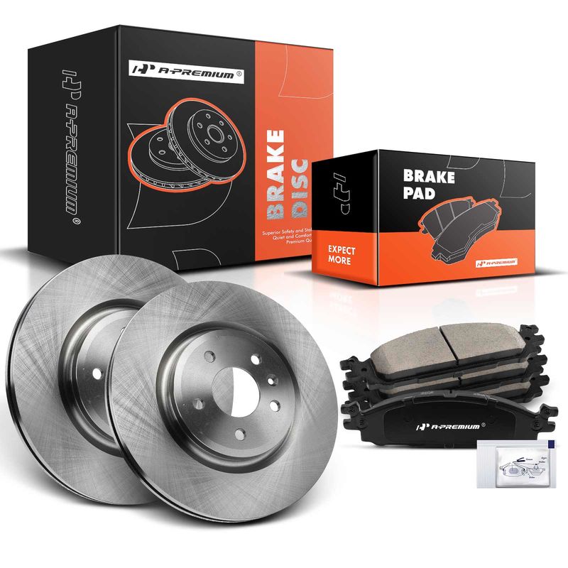 Front Disc Brake Rotors & Ceramic Brake Pads for Ford Explorer Lincoln MKS MKT